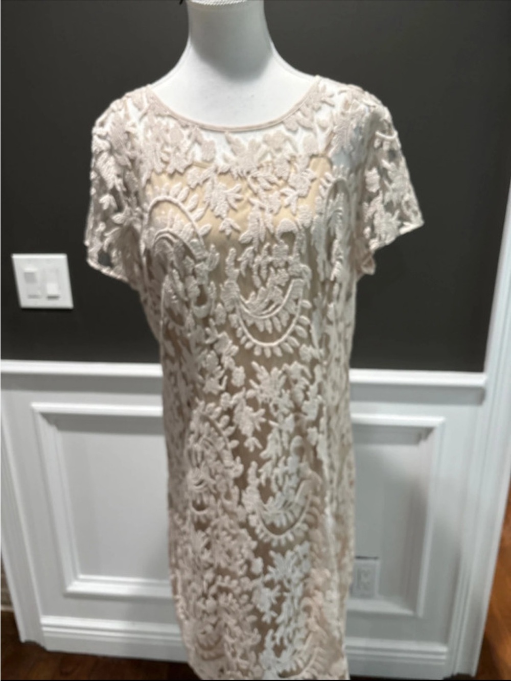 Chico's Cream Lace Midi Dress